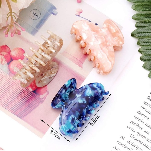 Pretty Set of 3 colorful Tortoise Shell Hair Clip small jaws! - Picture 5 of 13